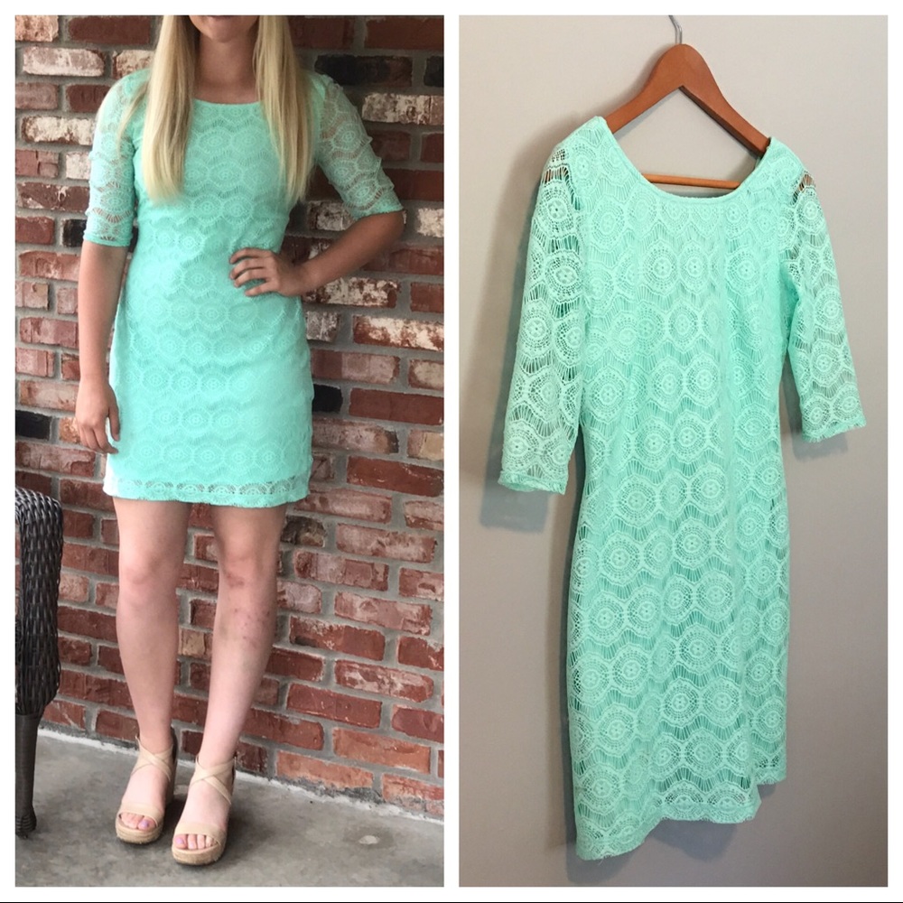 I.N. San Francisco Mint Lace Dress Sz 5